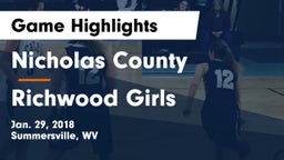 Nicholas County  vs Richwood  Girls Game Highlights - Jan. 29, 2018