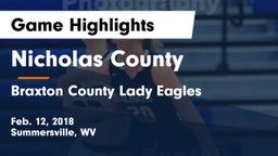 Nicholas County  vs Braxton County Lady Eagles Game Highlights - Feb. 12, 2018