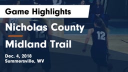 Nicholas County  vs Midland Trail Game Highlights - Dec. 4, 2018
