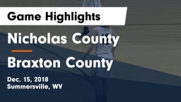 Nicholas County  vs Braxton County Game Highlights - Dec. 15, 2018