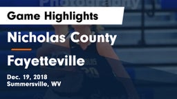 Nicholas County  vs Fayetteville Game Highlights - Dec. 19, 2018