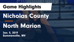 Nicholas County  vs North Marion  Game Highlights - Jan. 5, 2019