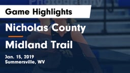 Nicholas County  vs Midland Trail Game Highlights - Jan. 15, 2019