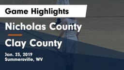 Nicholas County  vs Clay County  Game Highlights - Jan. 23, 2019