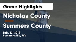 Nicholas County  vs Summers County  Game Highlights - Feb. 12, 2019