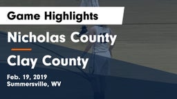 Nicholas County  vs Clay County  Game Highlights - Feb. 19, 2019