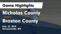 Nicholas County  vs Braxton County  Game Highlights - Feb. 22, 2019
