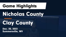 Nicholas County  vs Clay County  Game Highlights - Dec. 20, 2022
