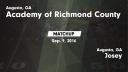 Matchup: Academy of Richmond  vs. Josey  2016
