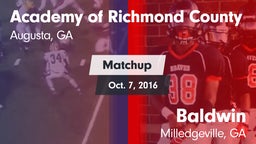 Matchup: Academy of Richmond  vs. Baldwin  2016