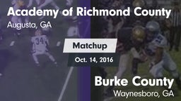 Matchup: Academy of Richmond  vs. Burke County  2016