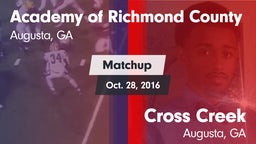 Matchup: Academy of Richmond  vs. Cross Creek  2016