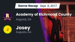 Recap: Academy of Richmond County  vs. Josey  2017