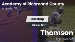 Matchup: Academy of Richmond  vs. Thomson  2017