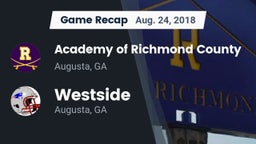 Recap: Academy of Richmond County  vs. Westside  2018