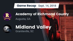 Recap: Academy of Richmond County  vs. Midland Valley  2018