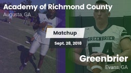 Matchup: Academy of Richmond  vs. Greenbrier  2018