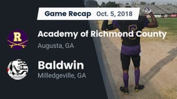 Recap: Academy of Richmond County  vs. Baldwin  2018