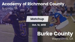 Matchup: Academy of Richmond  vs. Burke County  2018