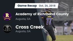 Recap: Academy of Richmond County  vs. Cross Creek  2018