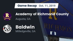 Recap: Academy of Richmond County  vs. Baldwin  2019