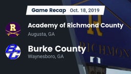 Recap: Academy of Richmond County  vs. Burke County  2019