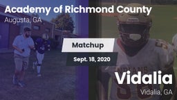 Matchup: Academy of Richmond  vs. Vidalia  2020