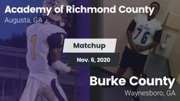 Matchup: Academy of Richmond  vs. Burke County  2020