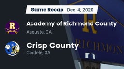 Recap: Academy of Richmond County  vs. Crisp County  2020