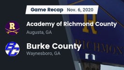 Recap: Academy of Richmond County  vs. Burke County  2020