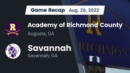 Recap: Academy of Richmond County  vs. Savannah  2022