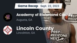 Recap: Academy of Richmond County  vs. Lincoln County  2023