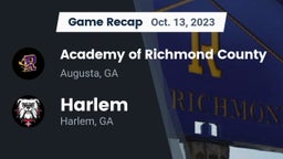 Recap: Academy of Richmond County  vs. Harlem  2023