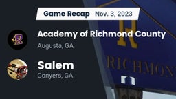 Recap: Academy of Richmond County  vs. Salem  2023