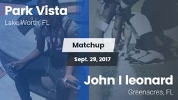 Matchup: Park Vista vs. John I leonard 2017