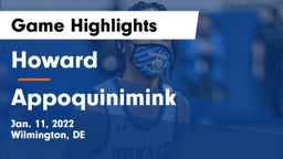 Howard  vs Appoquinimink  Game Highlights - Jan. 11, 2022