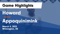 Howard  vs Appoquinimink  Game Highlights - March 4, 2023