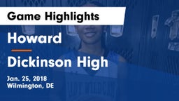 Howard  vs Dickinson  High Game Highlights - Jan. 25, 2018