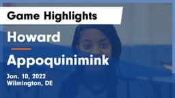 Howard  vs Appoquinimink  Game Highlights - Jan. 10, 2022