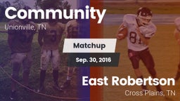 Matchup: Community vs. East Robertson  2016