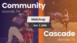 Matchup: Community vs. Cascade  2016