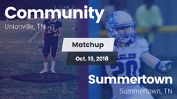 Matchup: Community vs. Summertown  2018