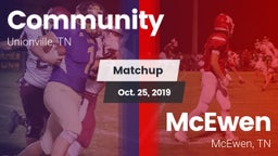 Matchup: Community vs. McEwen  2019