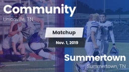 Matchup: Community vs. Summertown  2019