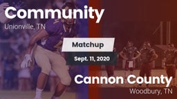 Matchup: Community vs. Cannon County  2020