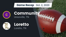 Recap: Community  vs. Loretto  2020