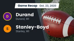 Recap: Durand  vs. Stanley-Boyd  2020