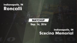 Matchup: Roncalli vs. Scecina Memorial  2016