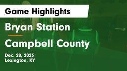 Bryan Station  vs Campbell County  Game Highlights - Dec. 28, 2023