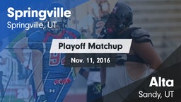 Matchup: Springville vs. Alta  2016